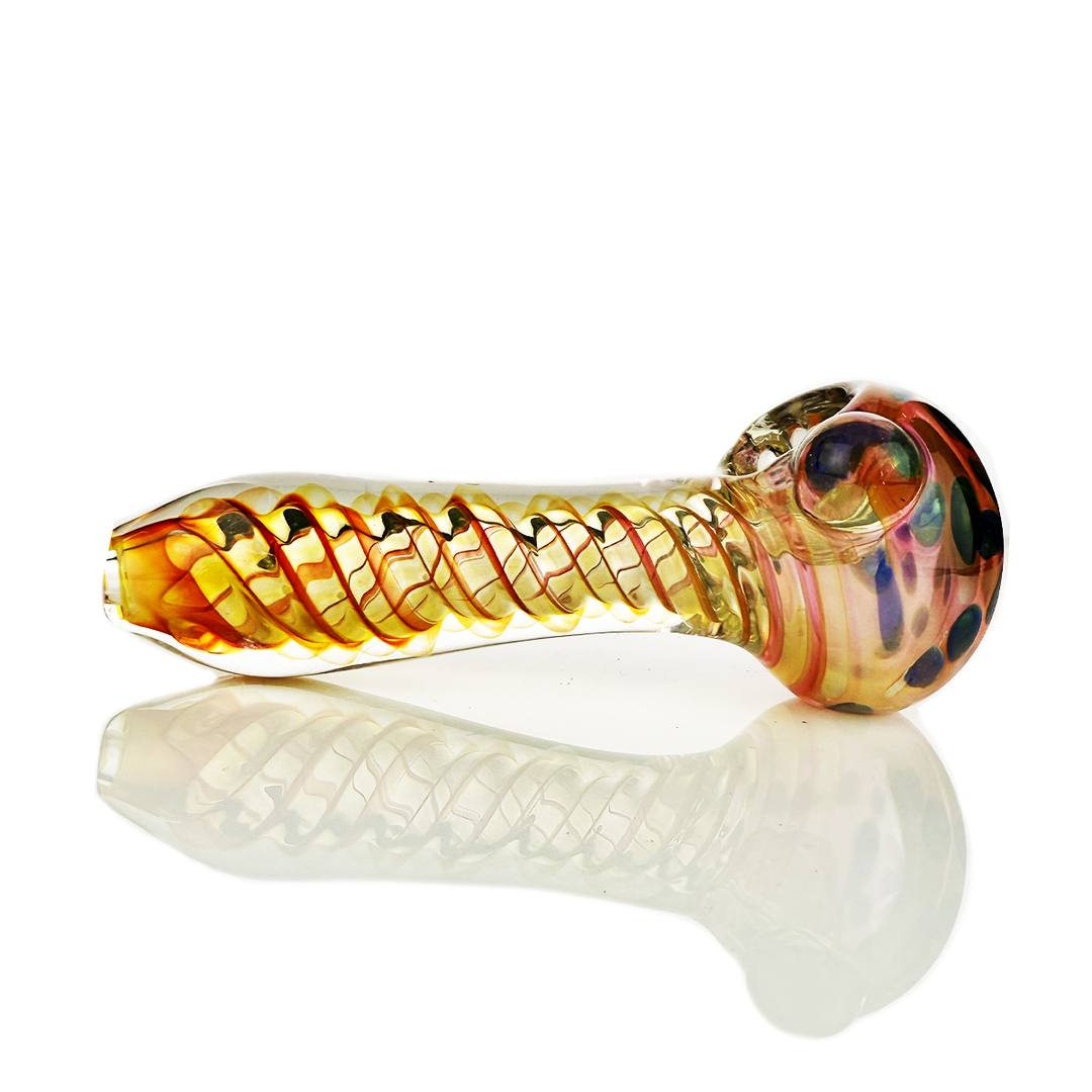 4.5" Gold Fume Spiral Art Hand Pipe