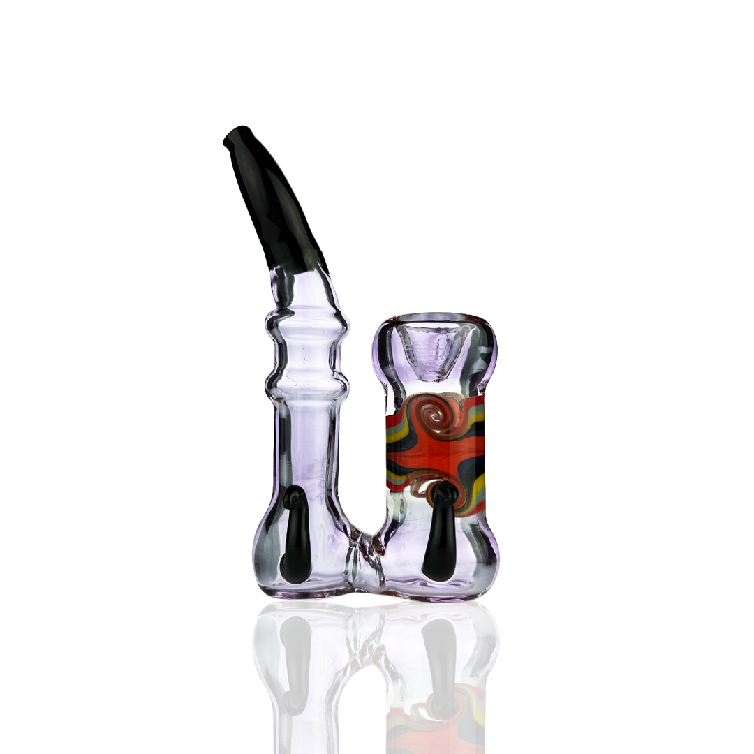 Purple Wig Wag Glass Spoon Hand Pipe 5 Inch