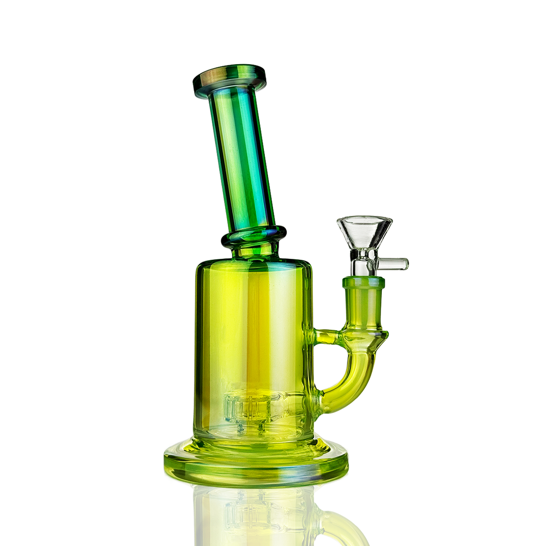 Compact 7" Electroplated Glass Bong with Shower Perc