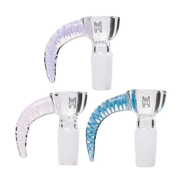 Human Grade Horned 14mm Glass Bowls - 3 Pack