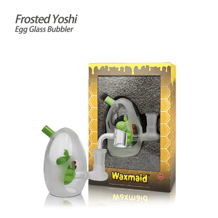 Fetal Yoshi Egg Glass Bubbler with Dinosaur Design