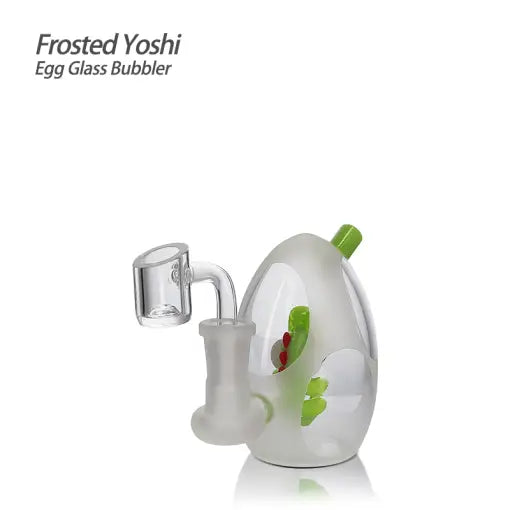 Fetal Yoshi Egg Glass Bubbler with Dinosaur Design