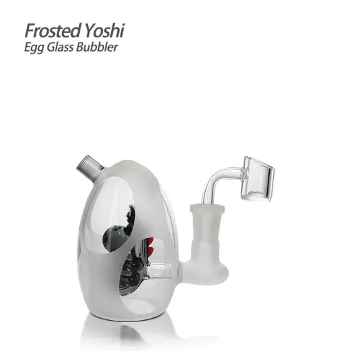 Fetal Yoshi Egg Glass Bubbler with Dinosaur Design