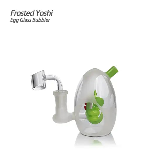 Fetal Yoshi Egg Glass Bubbler with Dinosaur Design