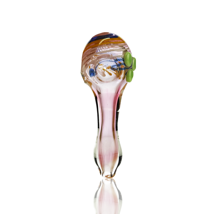 Gold Fume Spiral Glass Hand Pipe - 4.5 Inch