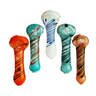 3 Inch Frit Glass Spoon Pipe with Spiral Design