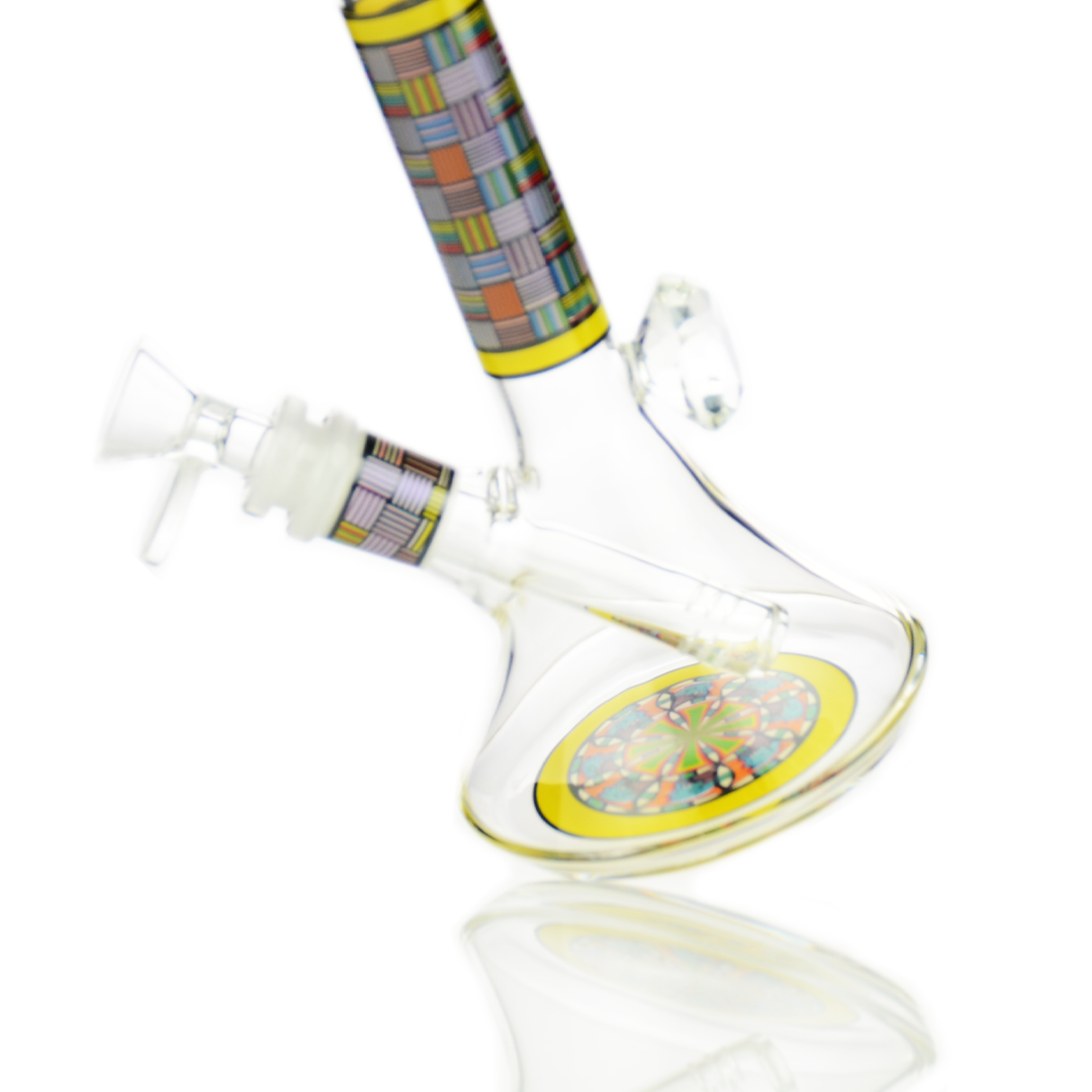 Diamond Pattern 7-Inch Beaker with 14mm Male Bowl