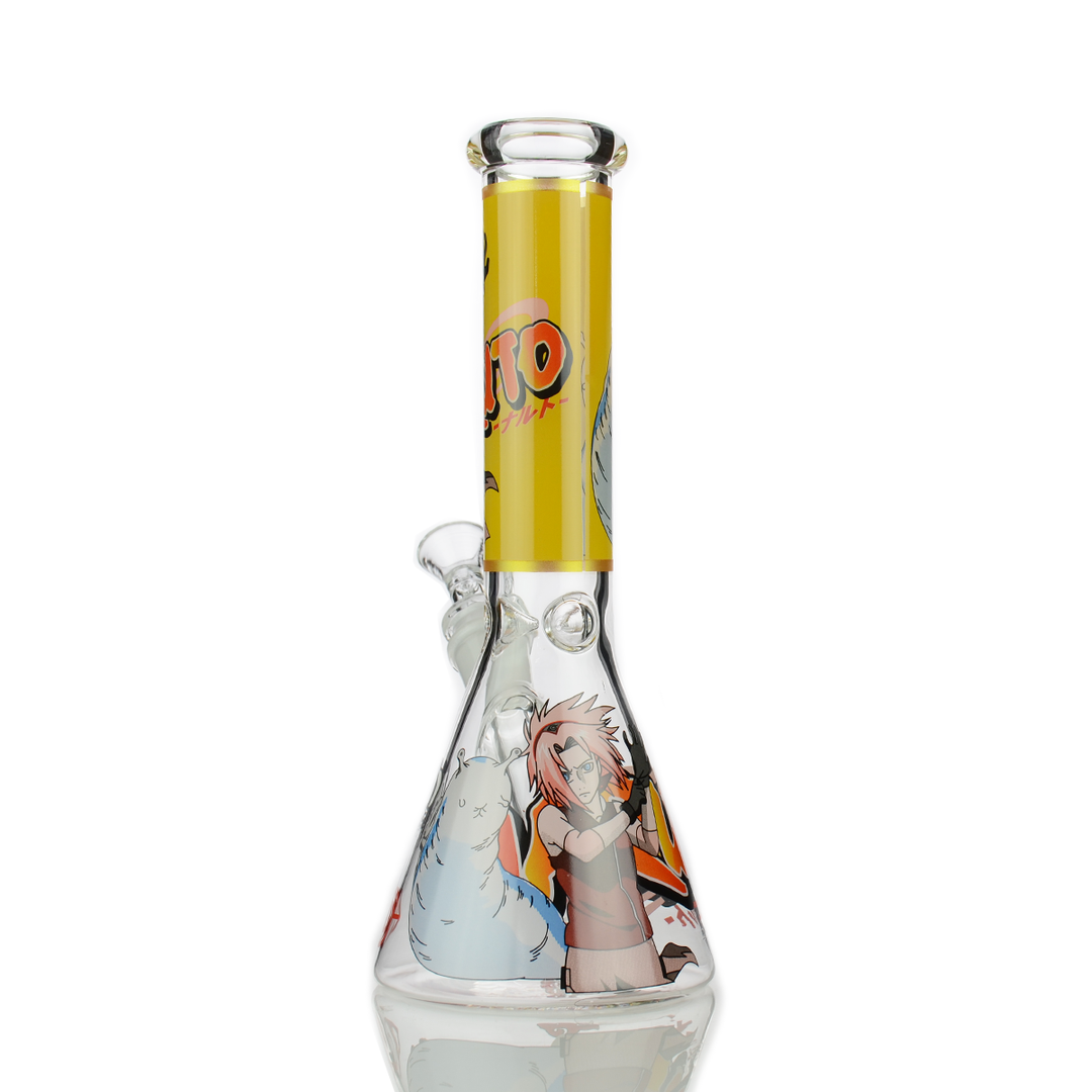10-Inch Naruto Decal Beaker Bong with 14mm Bowl