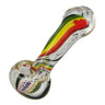 Rasta-colored Hand-blown Boro Glass Pipe With Recessed Bowl