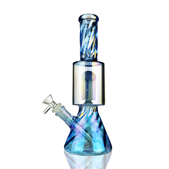11" Electroplated Tree Perc Beaker Bong with 14mm Bowl