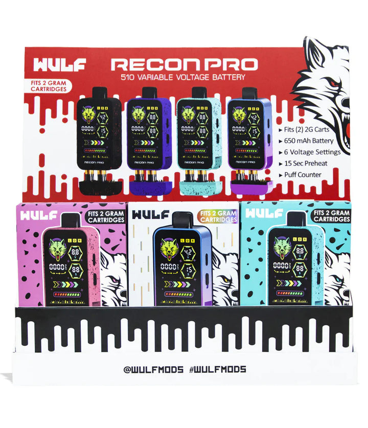 Wulf Recon Pro Dual 510 Cartridge Vape Battery 9-Pack