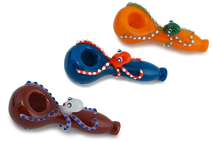 Vibrant Octopus Glass Hand Pipe