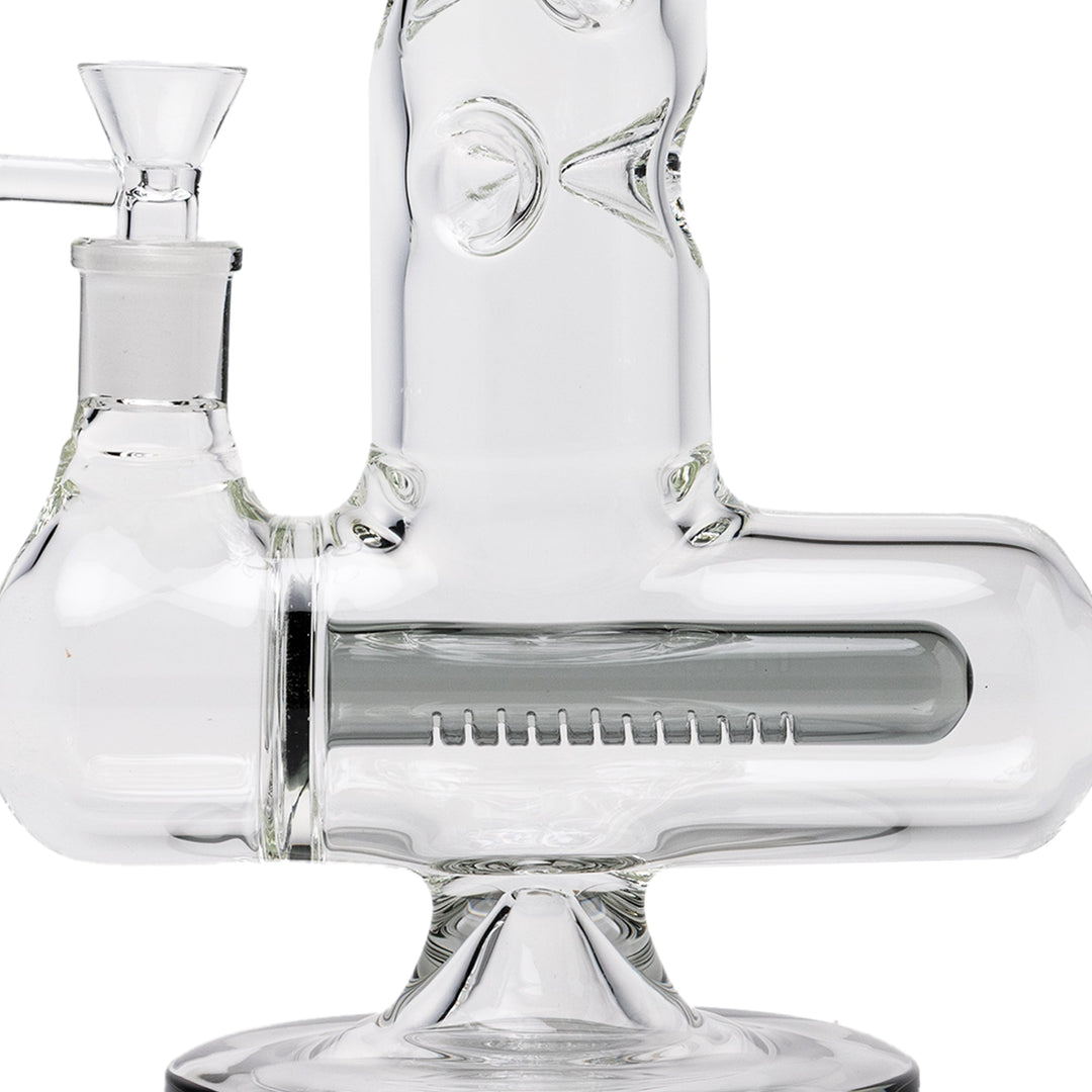 Inline Perc Glass Water Pipe with Triple Ice Catch