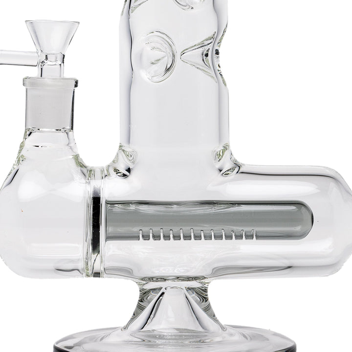 Inline Perc Glass Water Pipe with Triple Ice Catch