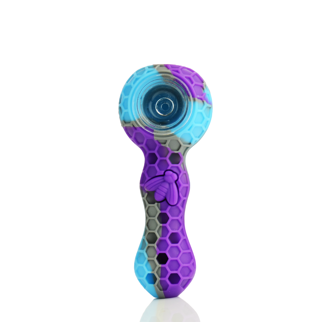 4" Silicone Hand Pipe Kit with Grinder & Jar