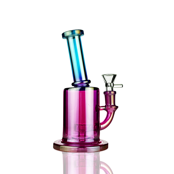 Compact 7" Electroplated Glass Bong with Shower Perc