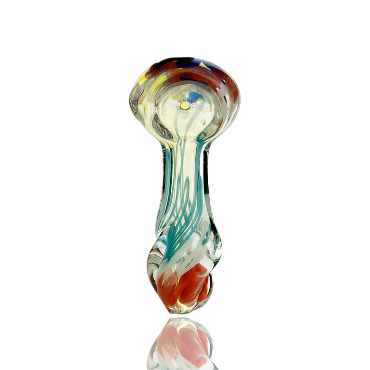 Compact 2.5-Inch Silver Fume Twisted Hand Pipe