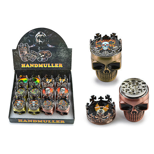 Crowned Skull Dry Herb Grinder (2-inch)