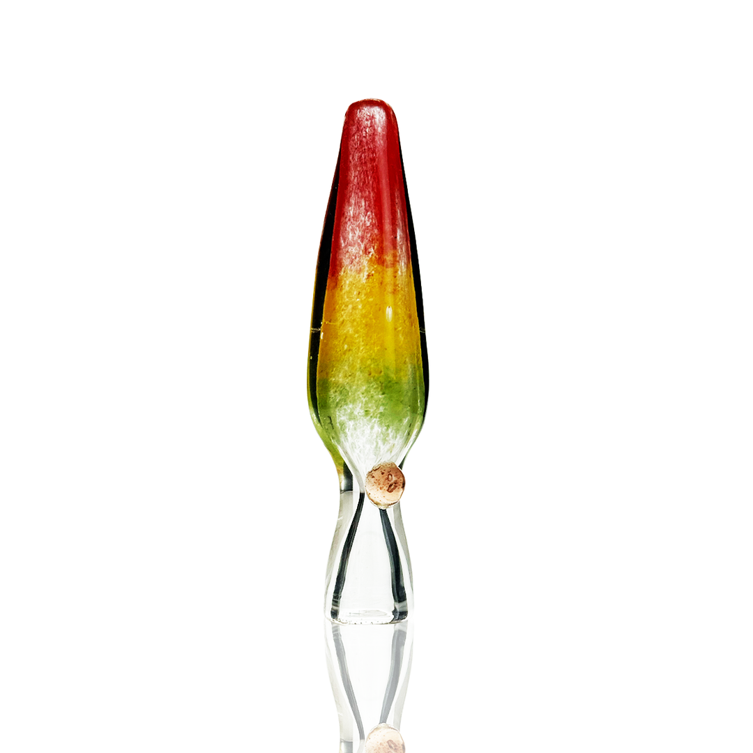 4 Inch Rasta Frit Glass Chillum One Hitter