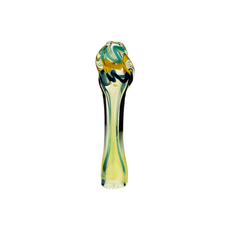 4 Inch Silver Fume Twisted Glass Chillum