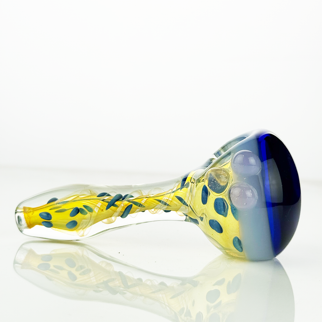 4.5" Silver Fume Swirl Glass Hand Pipe