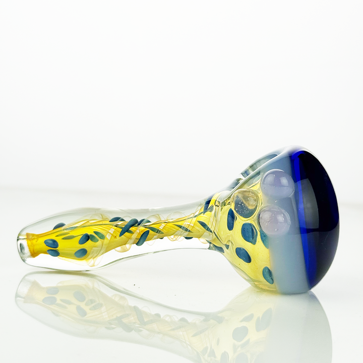 4.5" Silver Fume Swirl Glass Hand Pipe