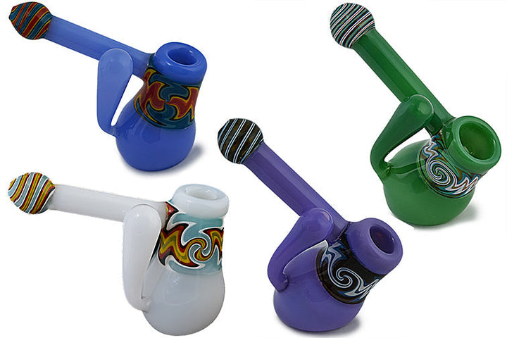 Vibrant Wig Wag Glass Bubbler with Comfort Handle