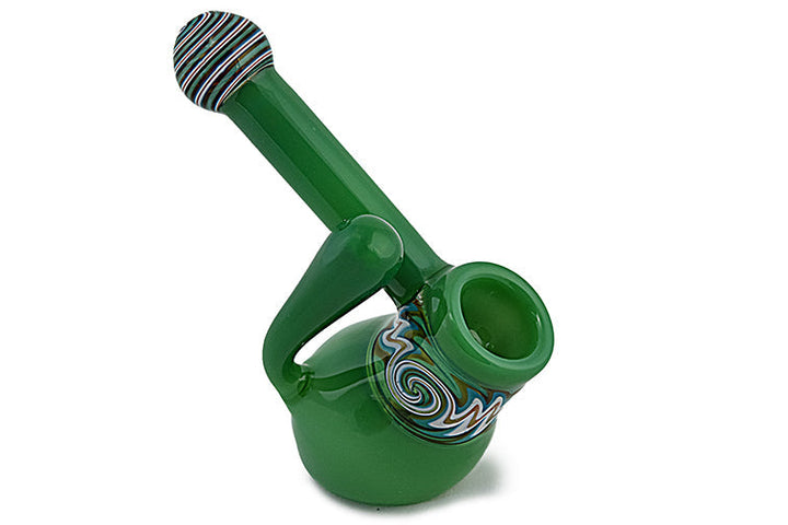 Vibrant Wig Wag Glass Bubbler with Comfort Handle