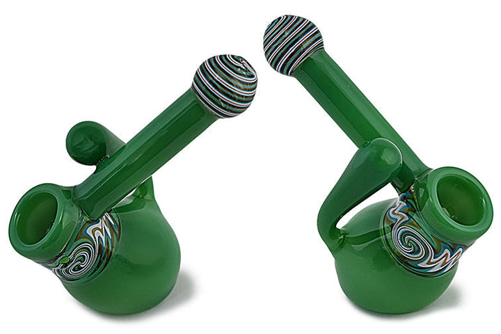 Vibrant Wig Wag Glass Bubbler with Comfort Handle