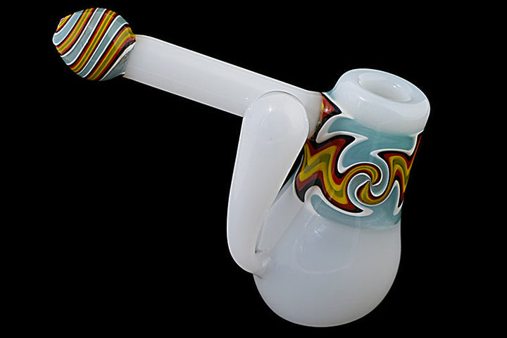 Vibrant Wig Wag Glass Bubbler with Comfort Handle