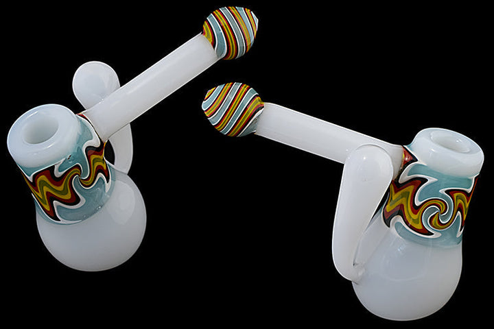Vibrant Wig Wag Glass Bubbler with Comfort Handle