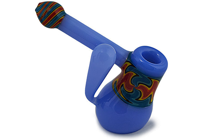 Vibrant Wig Wag Glass Bubbler with Comfort Handle