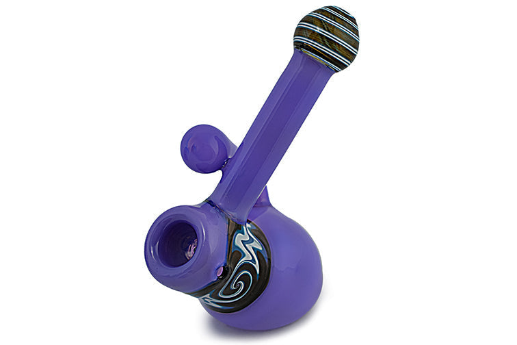 Vibrant Wig Wag Glass Bubbler with Comfort Handle