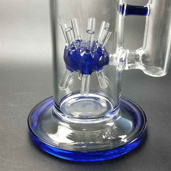13" Straight Sprinkler Perc Glass Bong