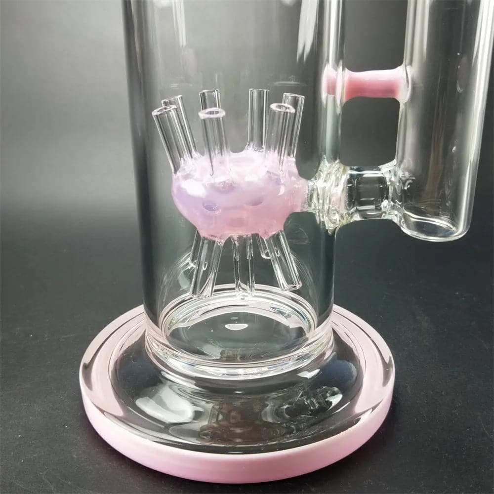13" Straight Sprinkler Perc Glass Bong