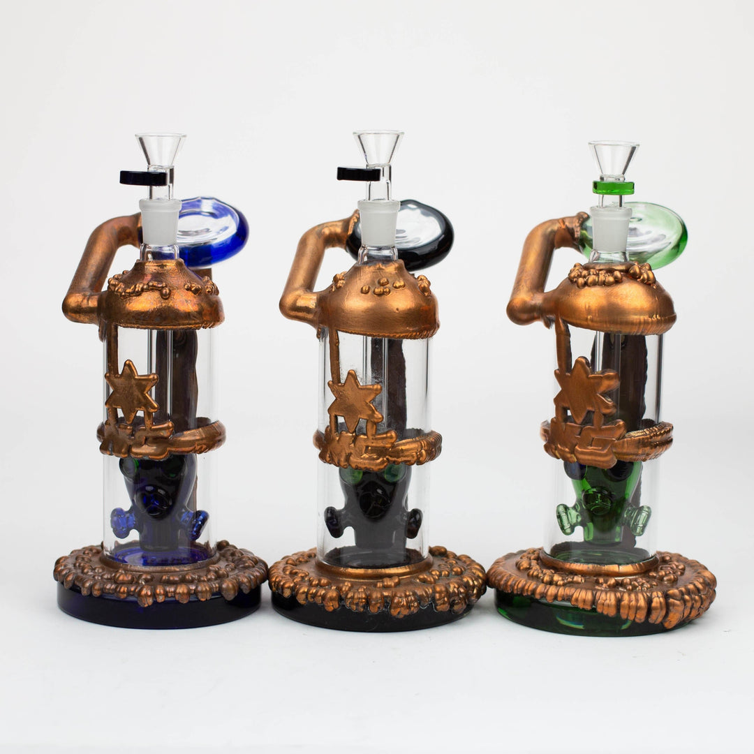 9 inch Copper Plated Gas Mask Bubbler_0