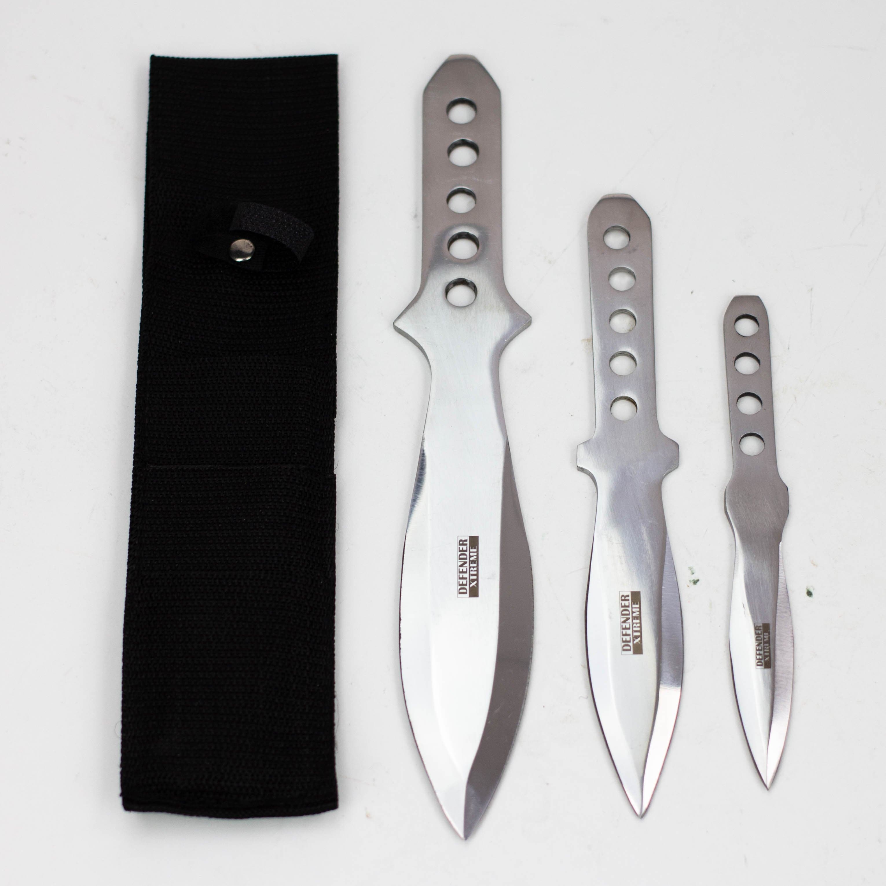 3pc Throwing Stainless steel Knife Set with Sheath_0