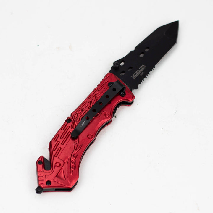 8" Hunt Down Red Handle - Knife With Belt Clip_2