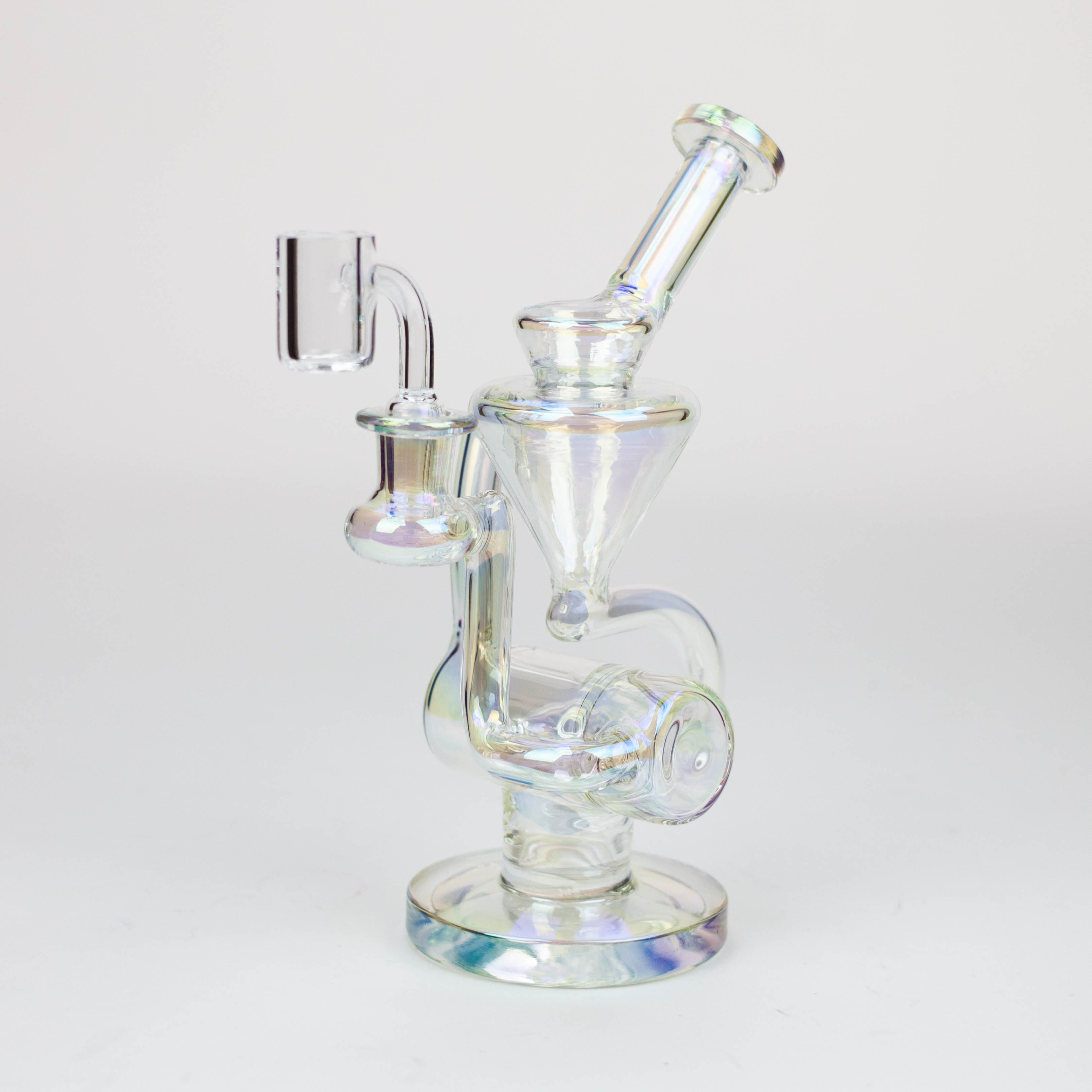 2 in 1 electroplated glass recycler rig 8"_0