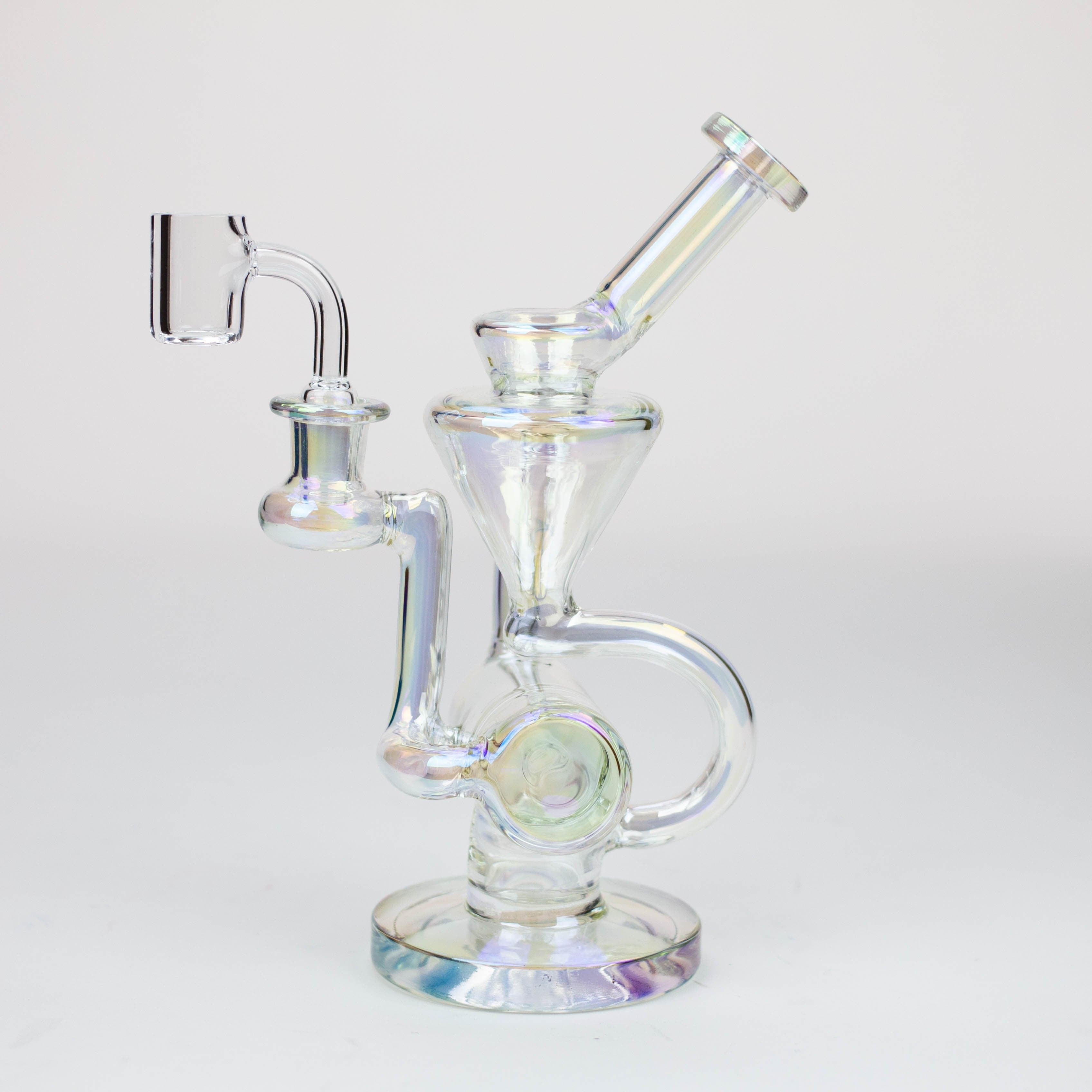 2 in 1 electroplated glass recycler rig 8"_1