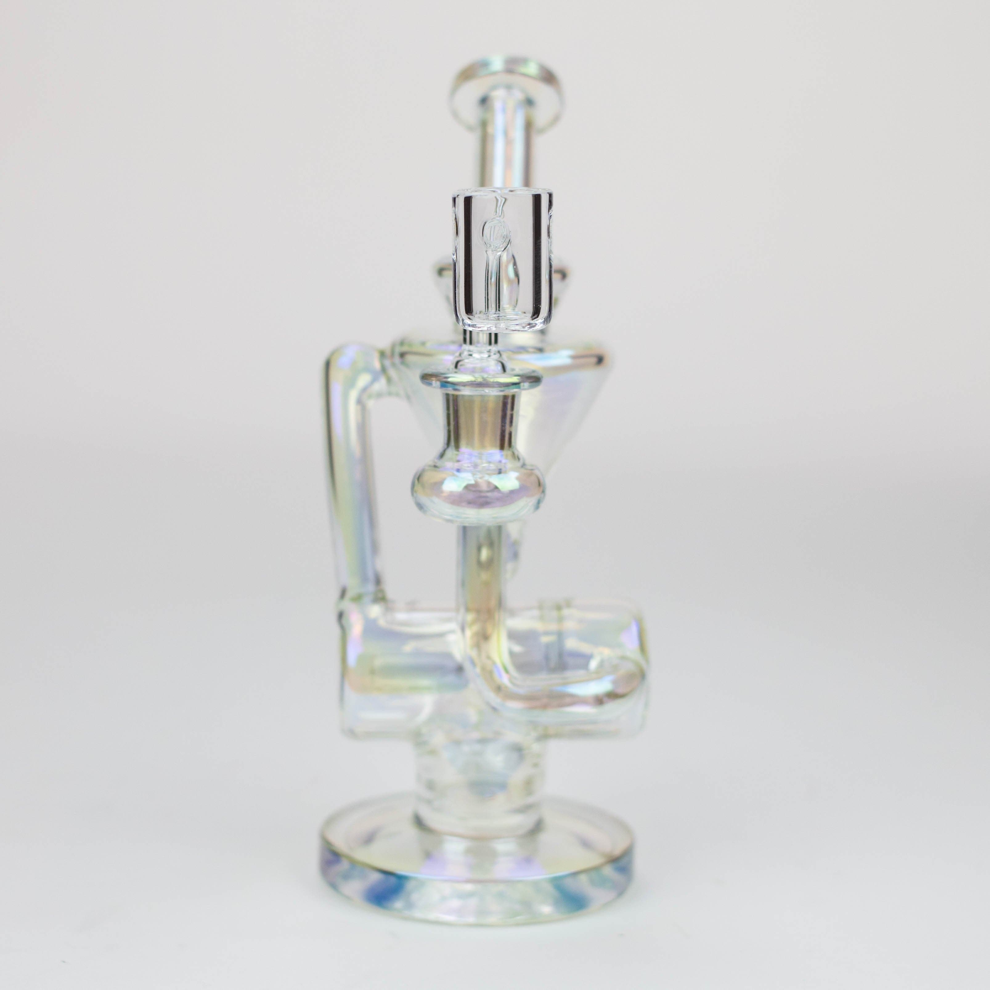 2 in 1 electroplated glass recycler rig 8"_2