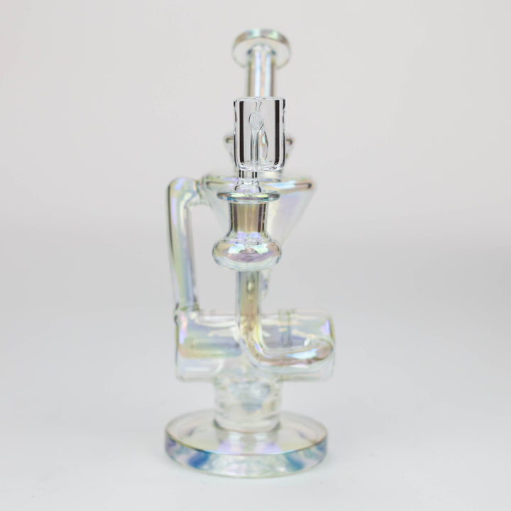 2 in 1 electroplated glass recycler rig 8"_2