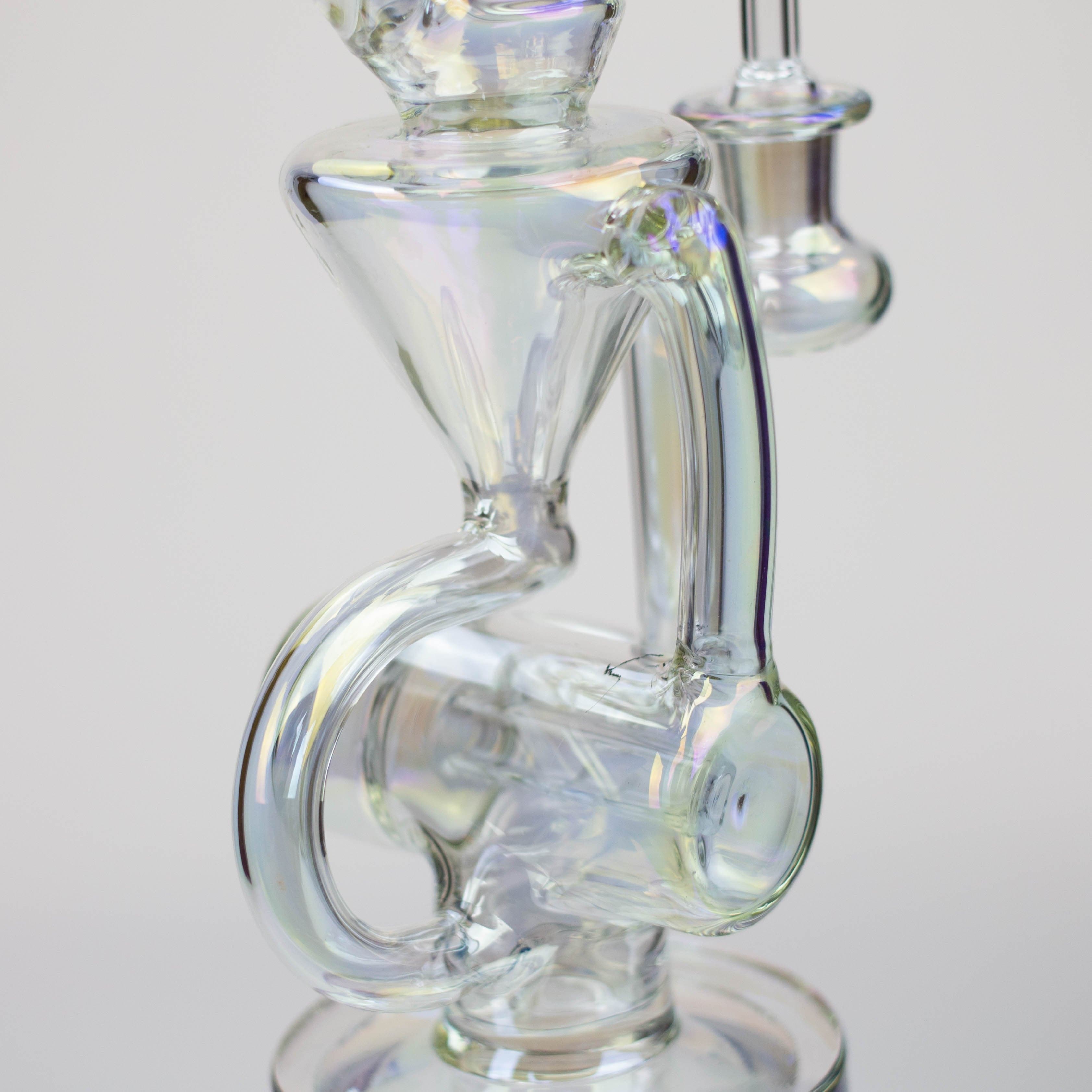 2 in 1 electroplated glass recycler rig 8"_3
