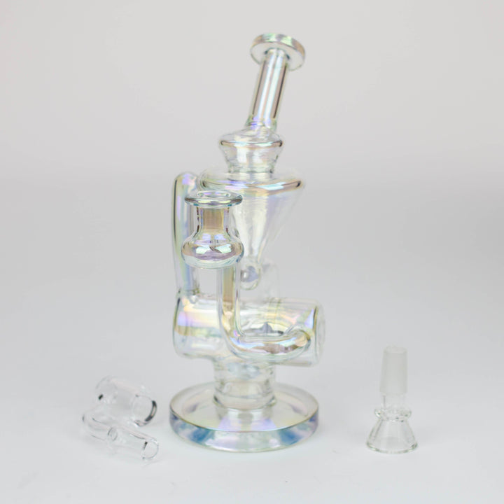 2 in 1 electroplated glass recycler rig 8"_6
