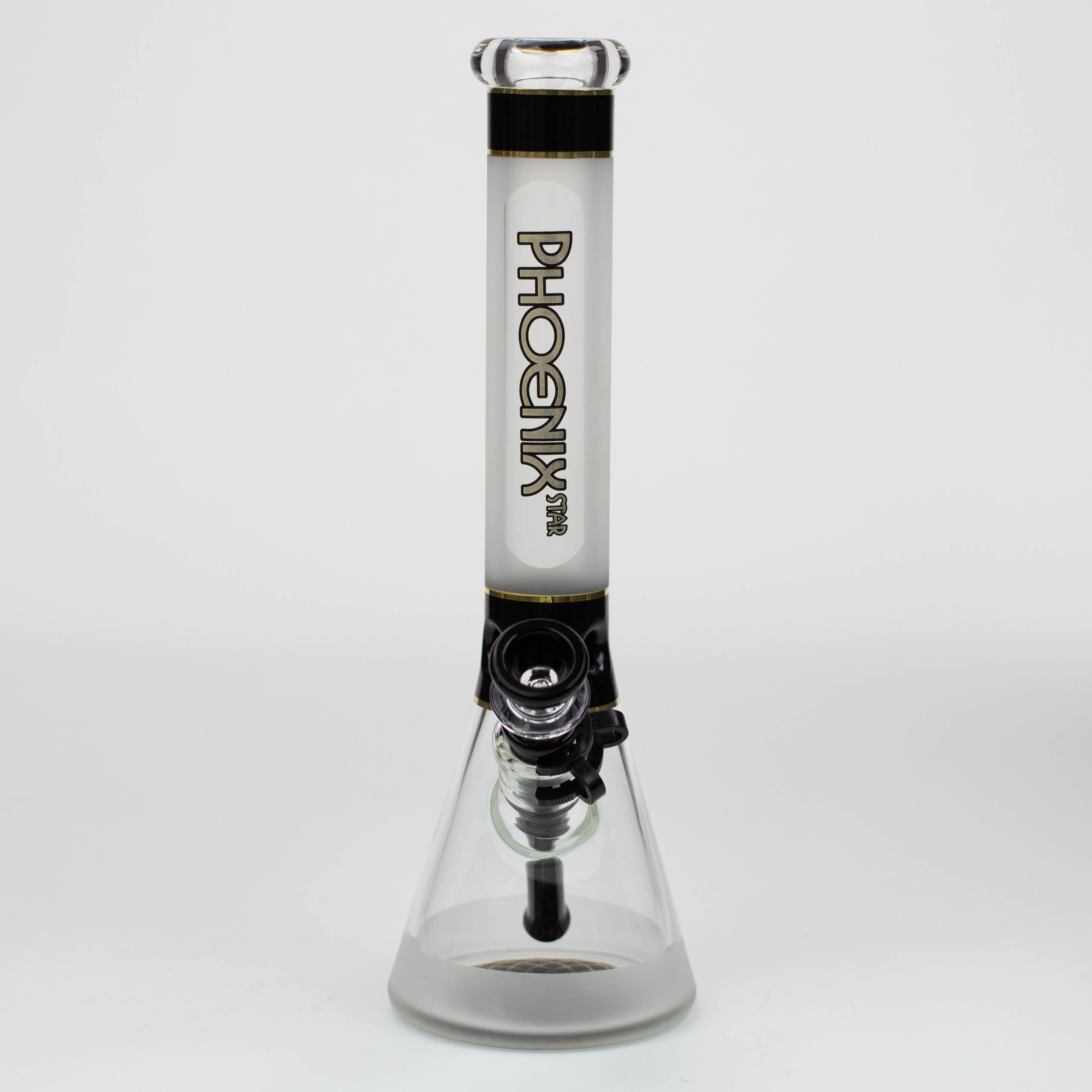 PHOENIX STAR 13" Sandblasted glass water bong with clip_10