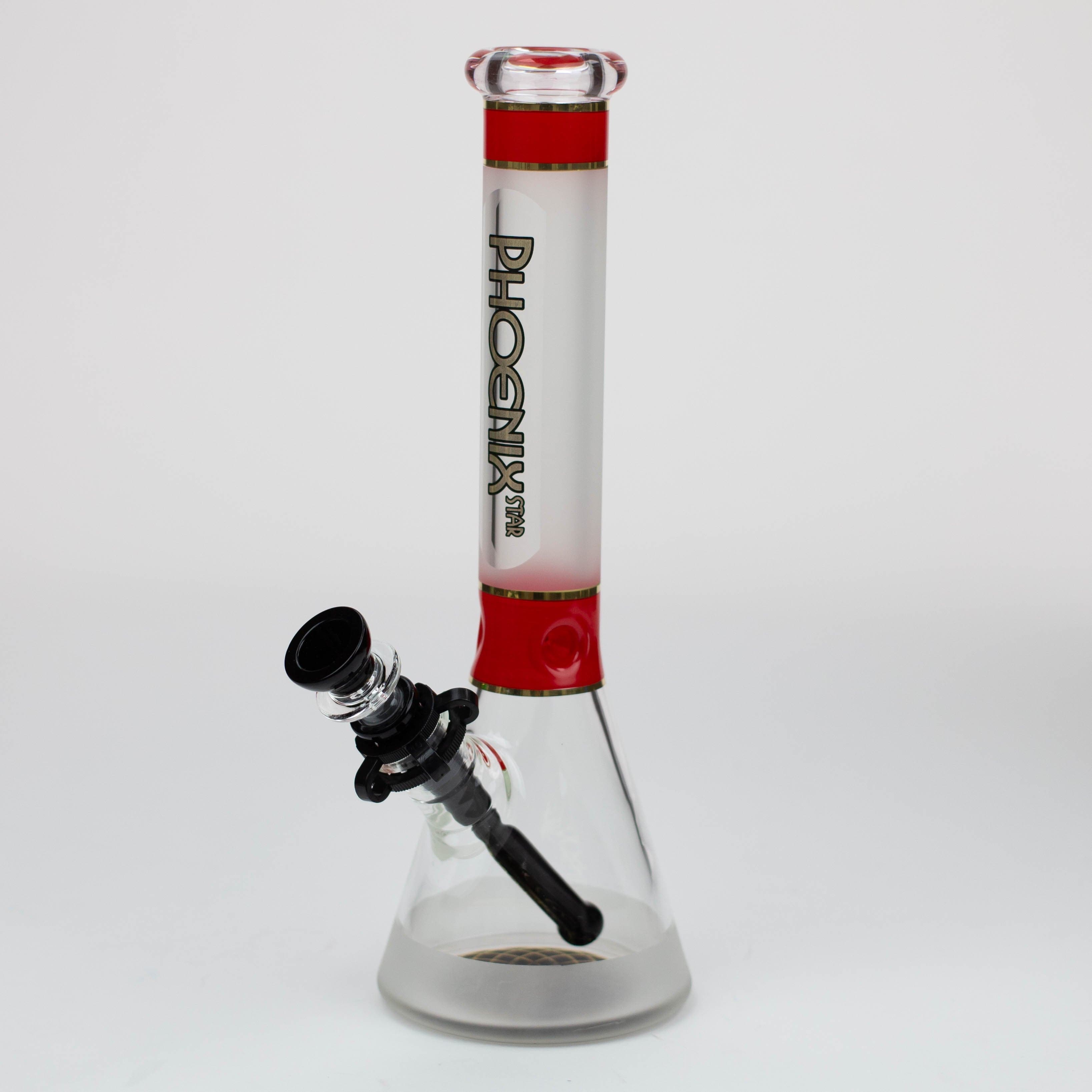 PHOENIX STAR 13" Sandblasted glass water bong with clip_5