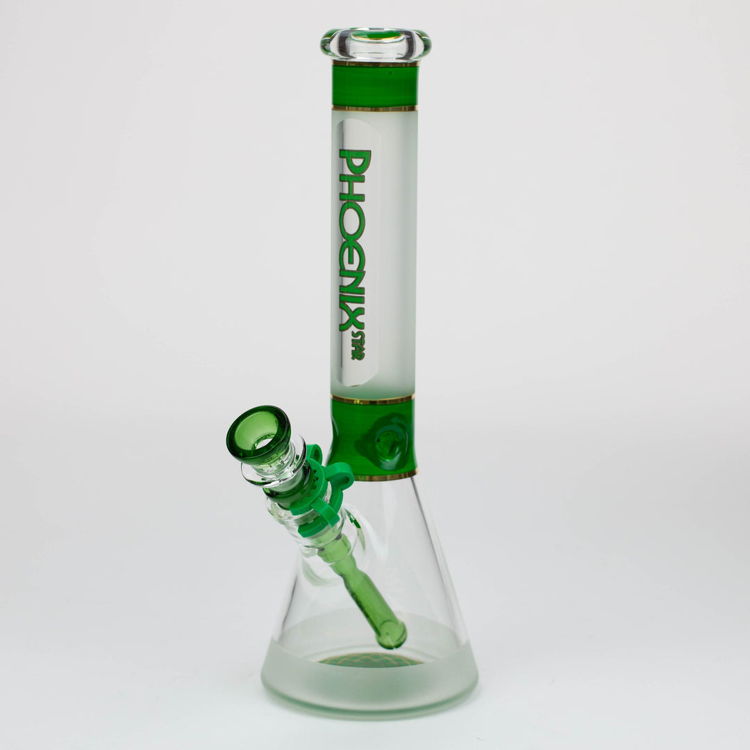 PHOENIX STAR 13" Sandblasted glass water bong with clip_6