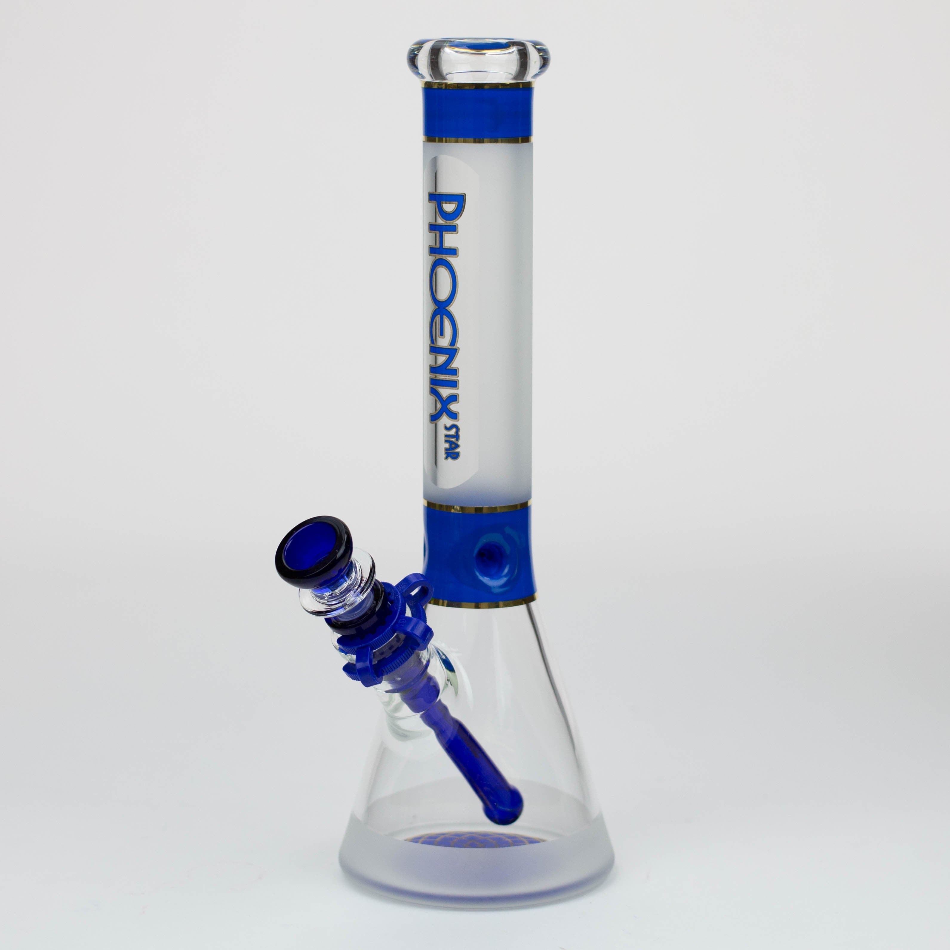 PHOENIX STAR 13" Sandblasted glass water bong with clip_7