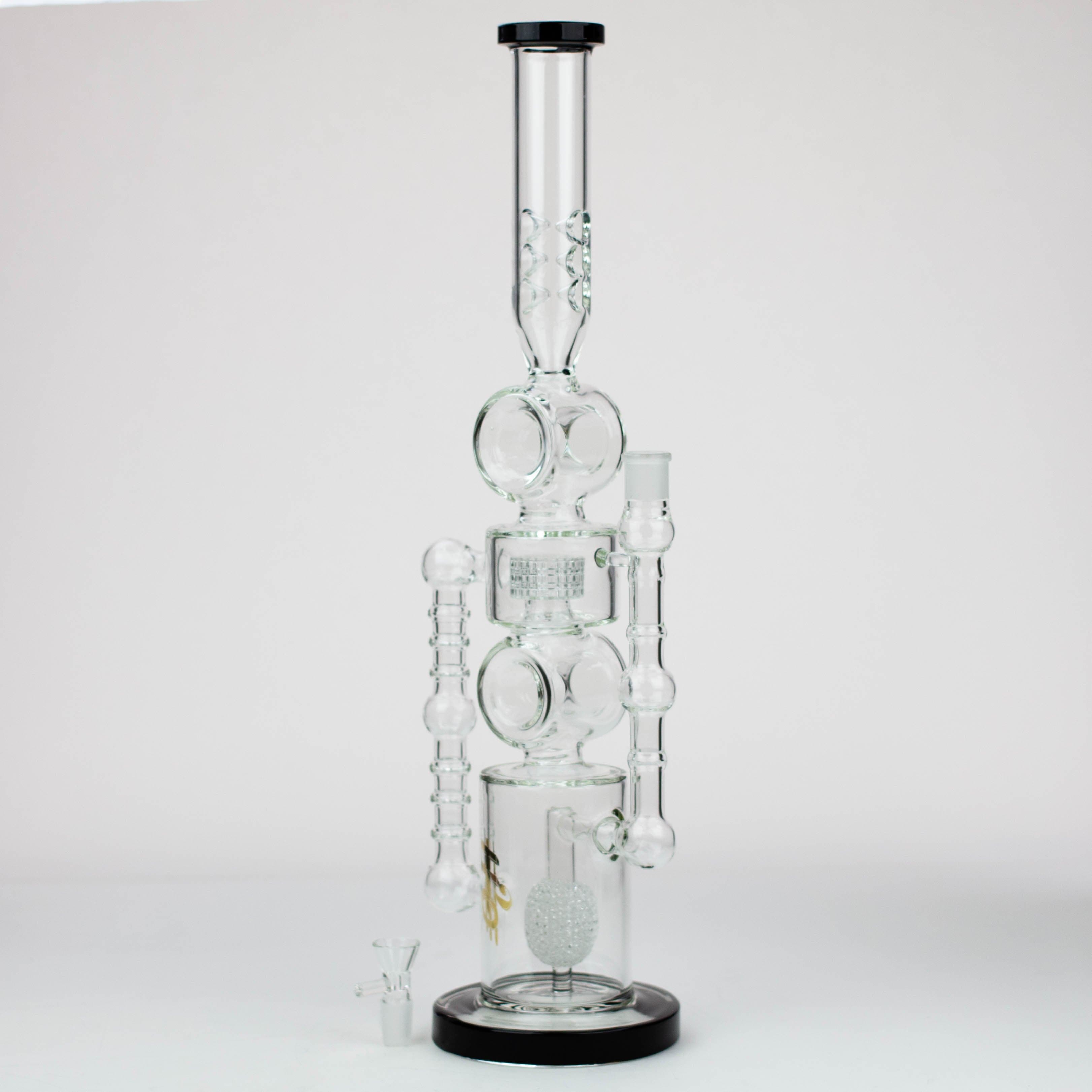 H2O Double ring glass water pipes 21"_5