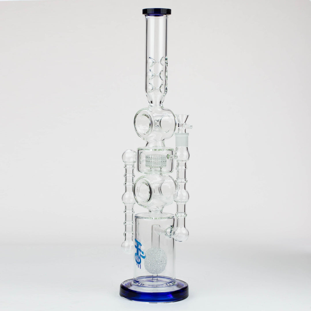 H2O Double ring glass water pipes 21"_8